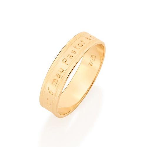 ANEL COM TRECHO BÍBLICO BANHADO A OURO 18K