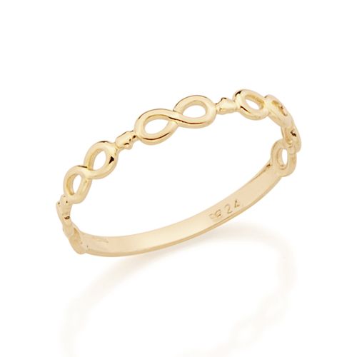 ANEL SKINNY RING INFINITO BANHADO A OURO 18K