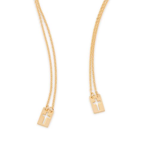 ESCAPULÁRIO CRUZES BANHADO A OURO 18K