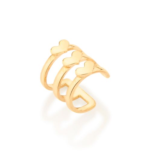 PIERCING DE PRESSÃO CORAÇÕES BANHADO A OURO 18K