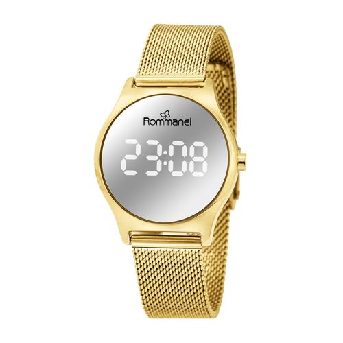 RELÓGIO DIGITAL LED DOURADO