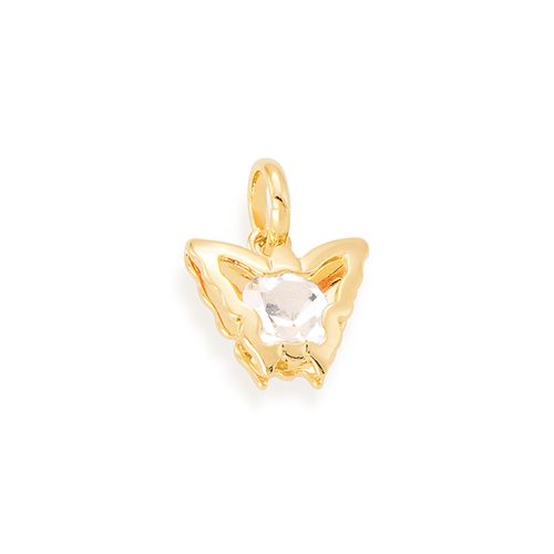 PINGENTE BANHADO A OURO 18K BORBOLETA COM CRISTAL
