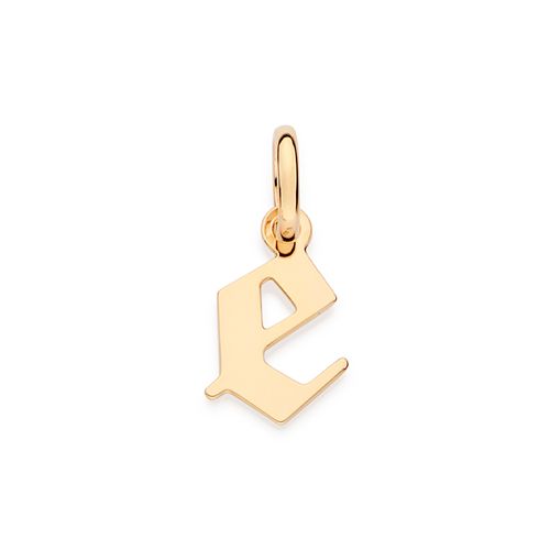 PINGENTE LETRA GÓTICA BANHADA A OURO 18K-LETRA E