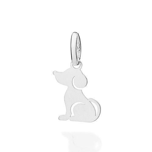 PINGENTE CACHORRO SENTADO DE PRATA MACIÇA 925