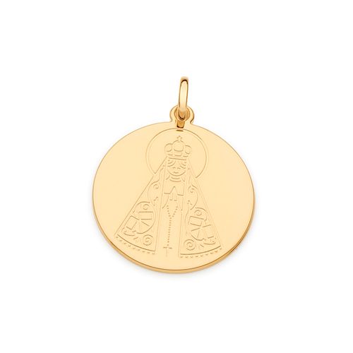 MEDALHA NOSSA SENHORA APARECIDA BANHADO A OURO 18K
