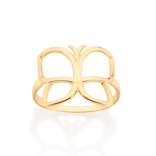 ANEL BORBOLETA ROMMANEL BANHADO A OURO 18K