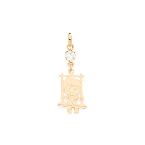 PINGENTE BANHADO A OURO 18K MENINO COM ZIRCÔNIA