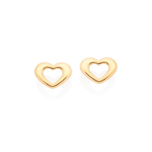 BRINCO CORAÇÃO VAZADO BANHADO A OURO 18K