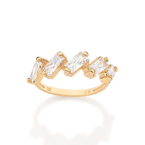 ANEL SKINNY BANHADO A OURO 18K COM ZIRCÔNIAS