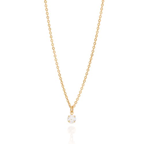 CORDÃO PONTO DE LUZ BANHADO A OURO 18K COM ZIRCÔNIA