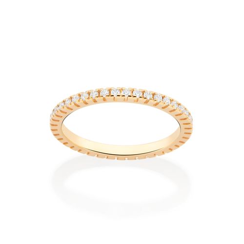 ANEL APARADOR BANHADO A OURO 18K COM ZIRCÔNIAS