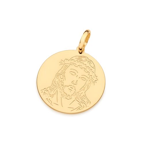 MEDALHA JESUS BANHADA A OURO 18K