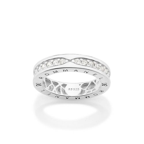 ANEL APARADOR DE PRATA MACIÇA 925 COM ZIRCÔNIAS