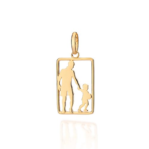 PINGENTE PAI E FILHO BANHADO A OURO 18K