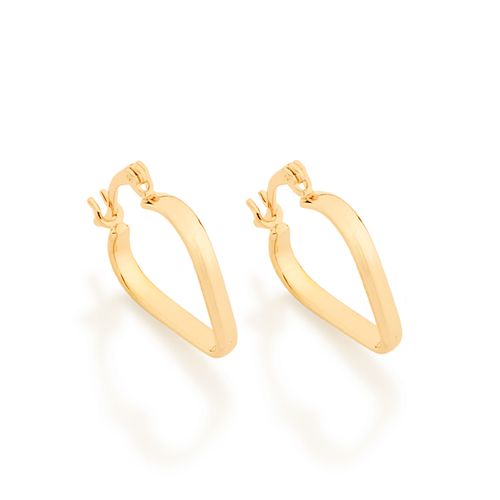 BRINCO ARGOLA CORAÇÃO BANHADO A OURO 18K