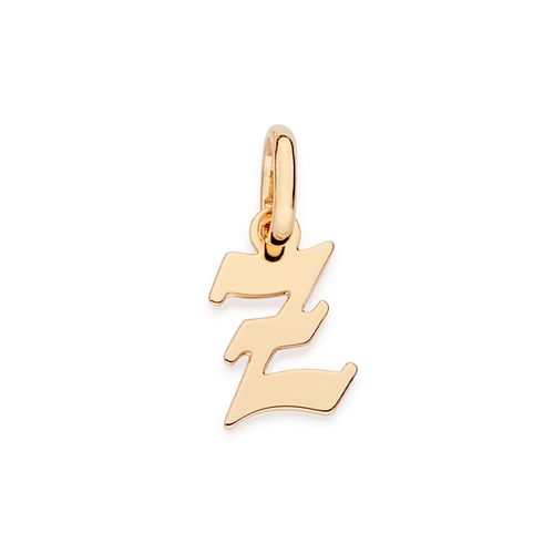 PINGENTE LETRA GÓTICA BANHADA A OURO 18K-LETRA Z