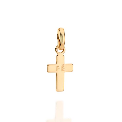 PINGENTE CRUZ FÉ BANHADO A OURO 18K