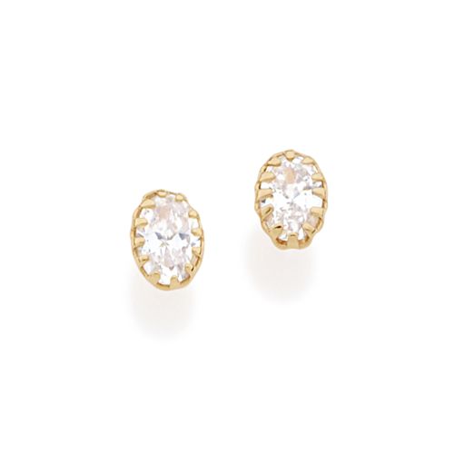 BRINCO SOLITÁRIO BANHADO A OURO 18K COM ZIRCÔNIAS