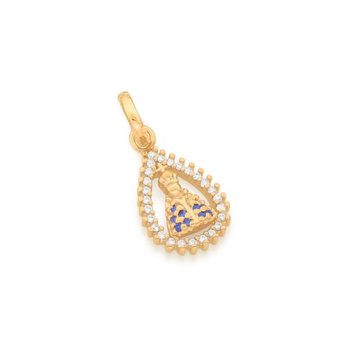 PINGENTE GOTA NOSSA SENHORA APARECIDA BANHADO A OURO 18K