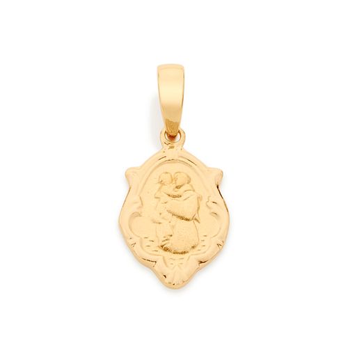 PINGENTE BANHADO A OURO 18K MEDALHA SANTOS