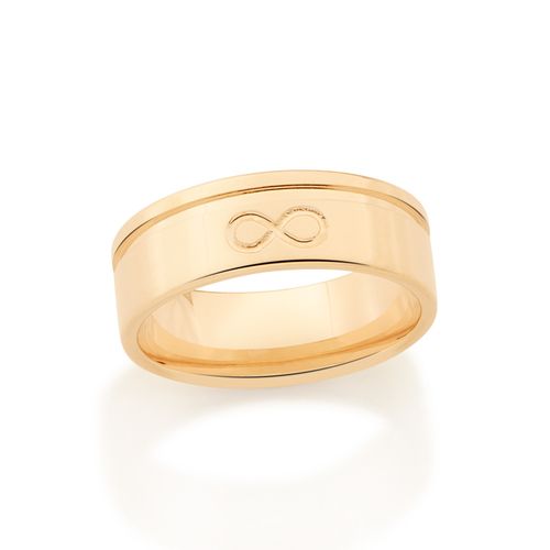 ALIANÇA INFINITO BANHADA A OURO 18K