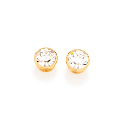 BRINCO SOLITÁRIO BANHADO A OURO 18K COM CRISTAIS