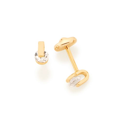 BRINCO INFANTIL BANHADO A OURO 18K COM CRISTAIS