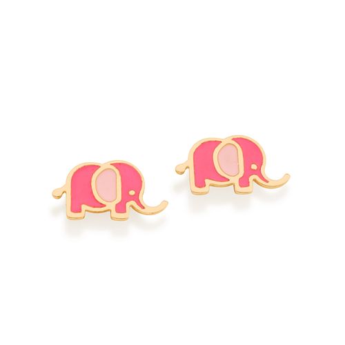 BRINCO ELEFANTE BANHADO A OURO 18K COM APLICAÇÃO DE RESINA