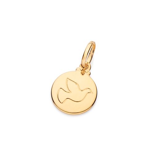 MEDALHA ESPÍRITO SANTO BANHADO A OURO 18K