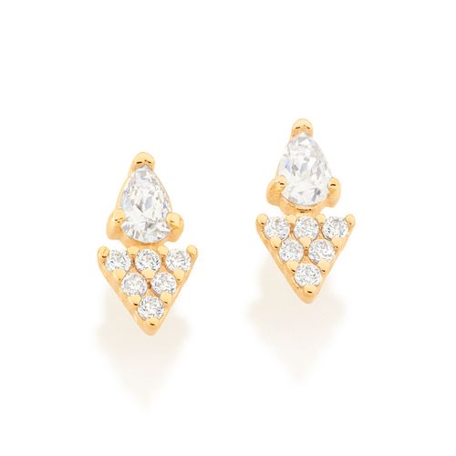 BRINCO BANHADO A OURO 18K COM ZIRCÔNIAS
