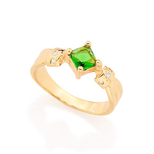 ANEL BANHADO A OURO 18K COM ZIRCÔNIAS