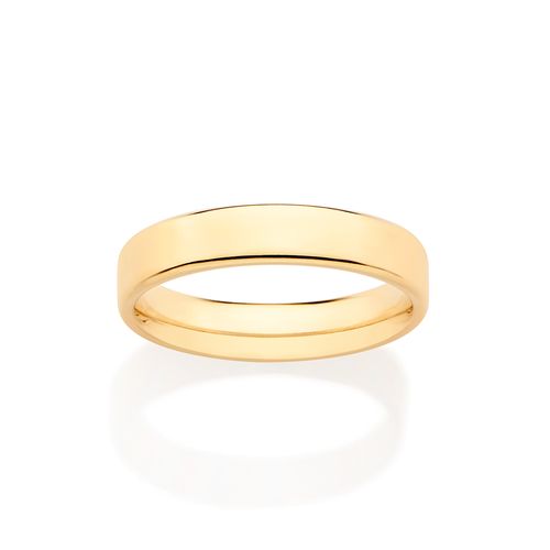 ALIANÇA LISA ANATÔMICA BANHADA A OURO 18K