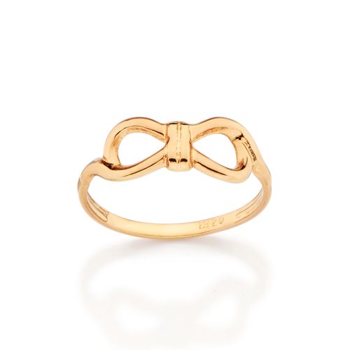 ANEL SKINNY LAÇO BANHADO A OURO 18K