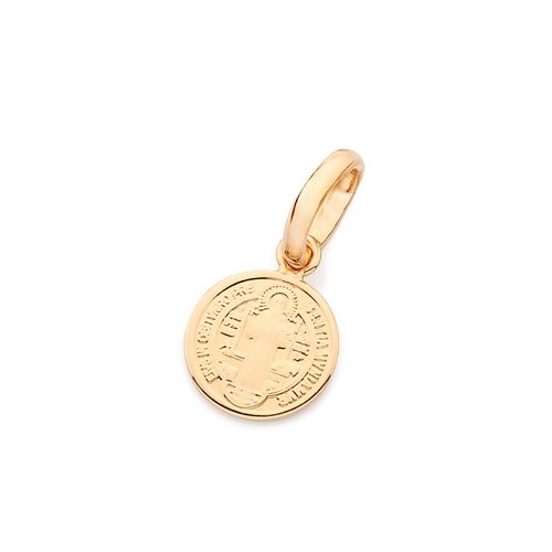 PINGENTE MEDALHA SÃO BENTO BANHADA A OURO 18K