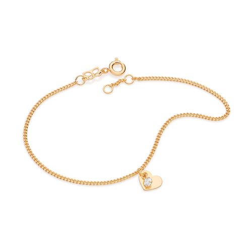 PULSEIRA CORAÇÃO BANHADA A OURO 18K COM ZIRCÔNIA