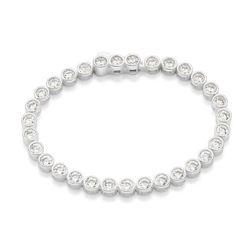 PULSEIRA RIVIERA DE PRATA MACIÇA 925 COM ZIRCÔNIAS