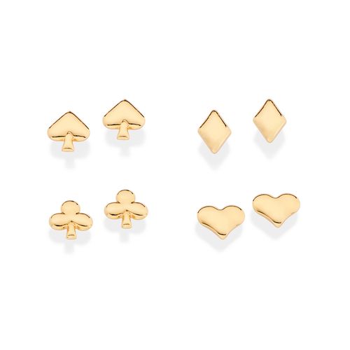 KIT BRINCO NAIPES BANHADO A OURO 18K