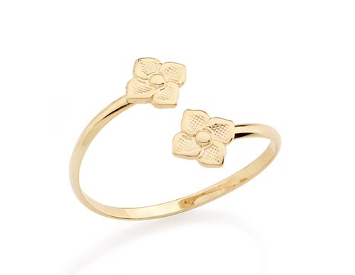 ANEL SKINNY BANHADO A OURO 18K FLOR