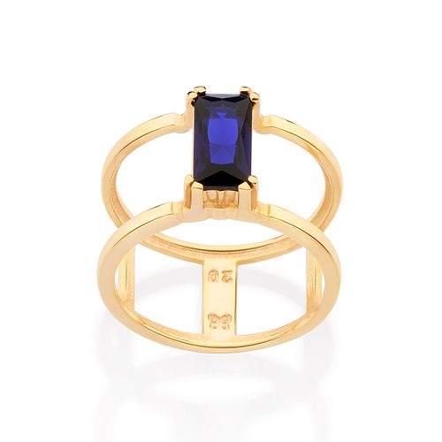ANEL BANHADO A OURO 18K COM CRISTAL