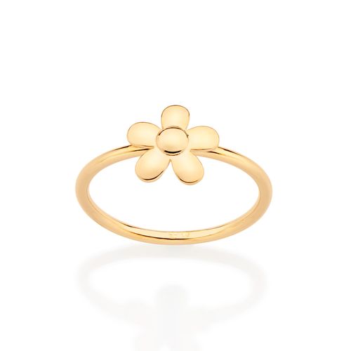 ANEL SKINNY FLOR BANHADO A OURO 18K