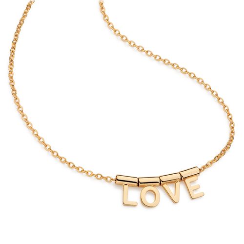 GARGANTILHA LOVE BANHADA A OURO 18K