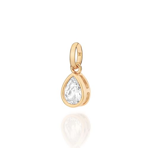 PINGENTE SOLITÁRIO GOTA BANHADO A OURO 18K COM ZIRCÔNIA
