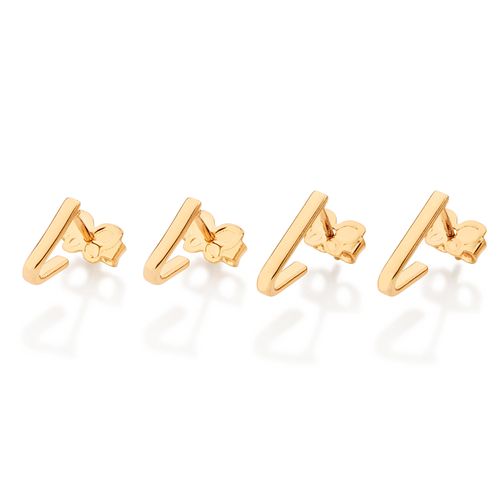 KIT BRINCO TRIANGULAR BANHADO A OURO 18K