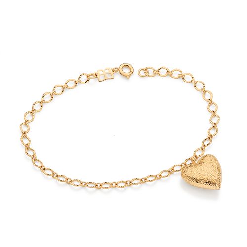 PULSEIRA COM CORAÇÃO BANHADA A OURO 18K