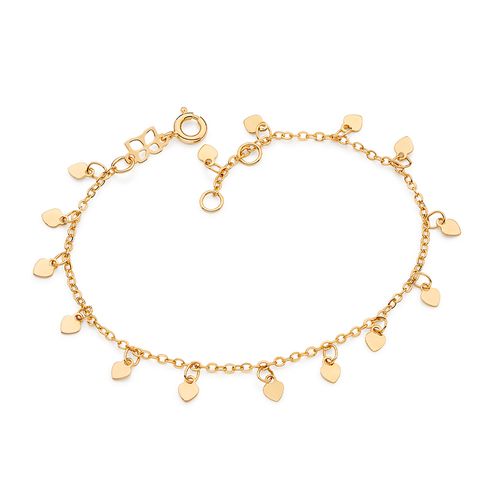 PULSEIRA CORAÇÕES BANHADA A OURO 18K