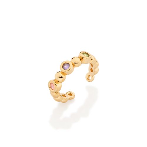 BRINCO PIERCING DE PRESSÃO BANHADO A OURO 18K COM ZIRCÔNIAS