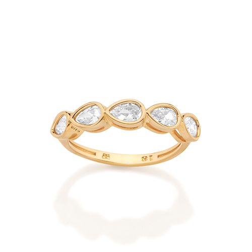 ANEL SKINNY GOTAS BANHADO A OURO 18K COM ZIRCÔNIAS