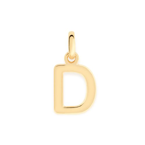 PINGENTE LETRA BANHADO A OURO 18K -LETRA D