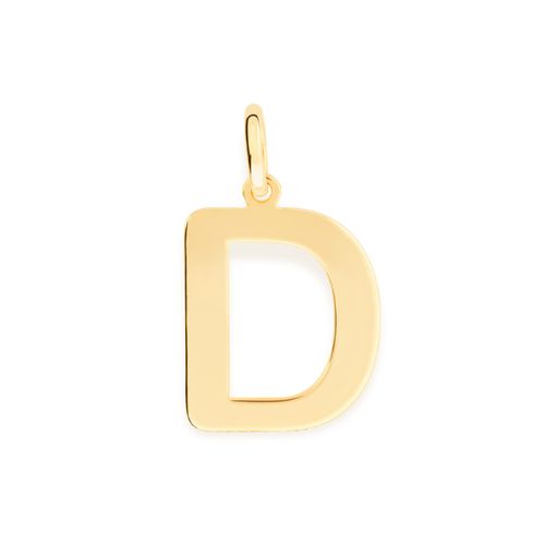 PINGENTE LETRA BANHADO A OURO 18K -LETRA D