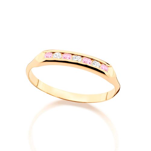 MEIA ALIANÇA BANHADA A OURO 18K COM CRISTAIS